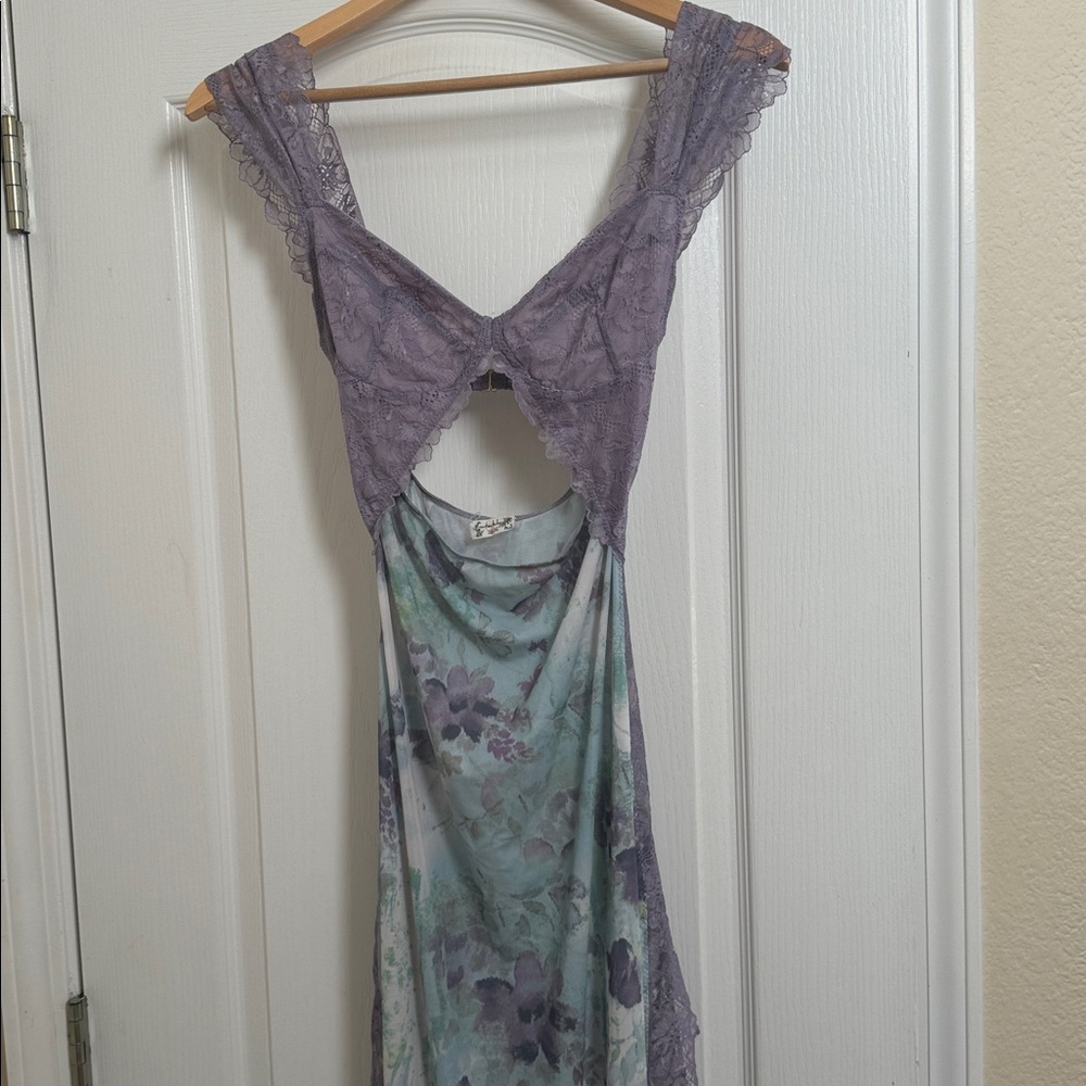Free People Suddenly Fine Maxi Slip dress in Moss XS